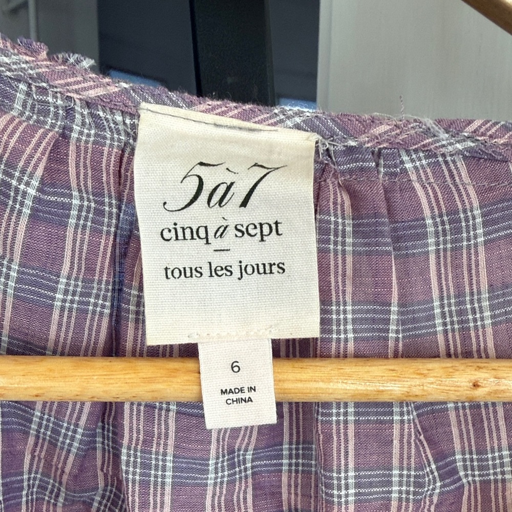 Cinq à Sept Lavender Plaid Dress - Picture 3 of 7